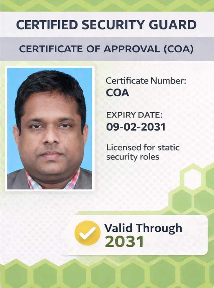 Certified-security-guard-ID-1 Green Card - COA NZ